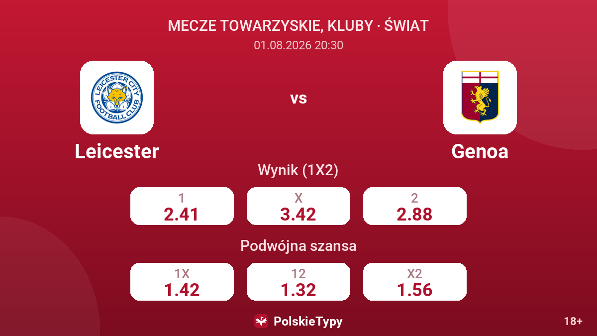 Leicester - Genoa — kursy