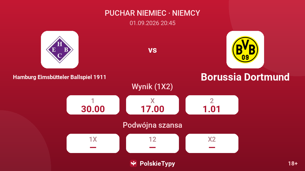 HEBC Hamburg - Borussia Dortmund — kursy