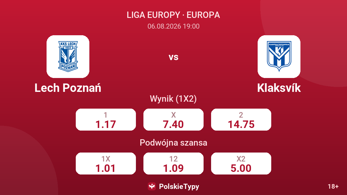 Lech Poznań - Klaksvík — kursy