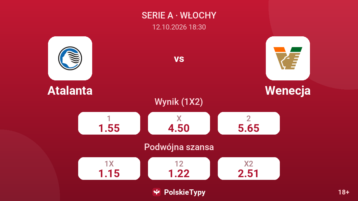 Atalanta - Wenecja — kursy