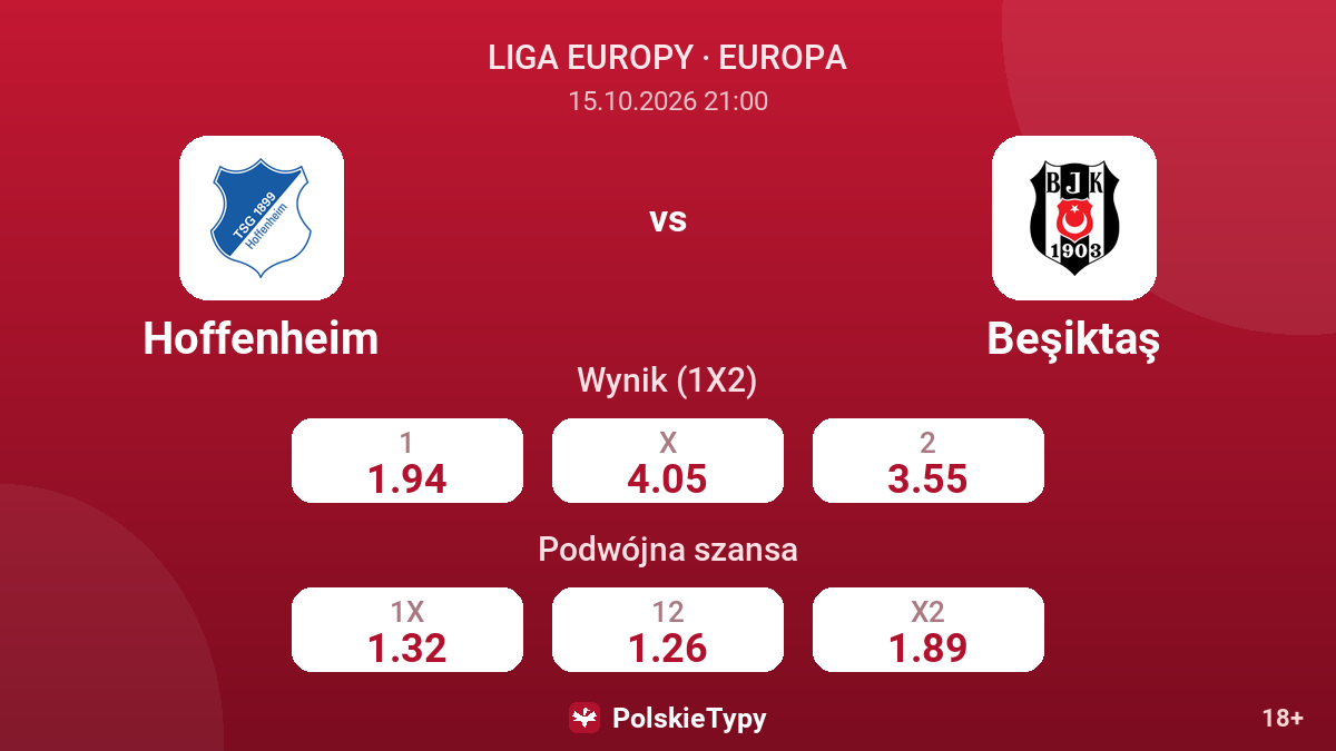 Hoffenheim - Beşiktaş — kursy