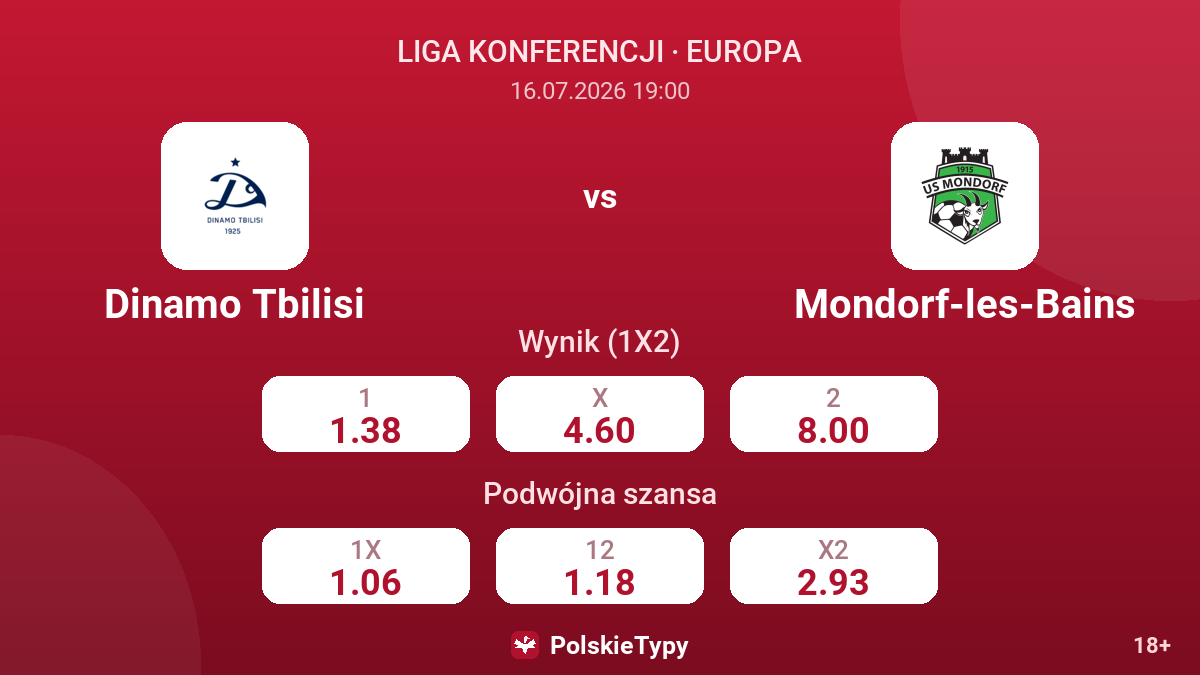 Dinamo Tbilisi - Mondorf-les-Bains — kursy