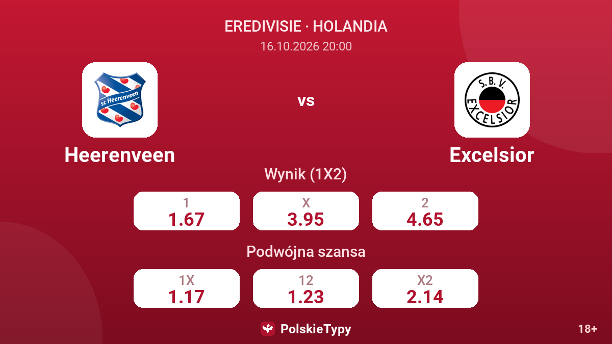 Heerenveen - Excelsior — kursy