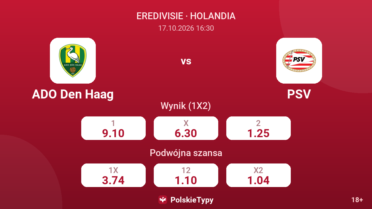 ADO Den Haag - PSV — kursy