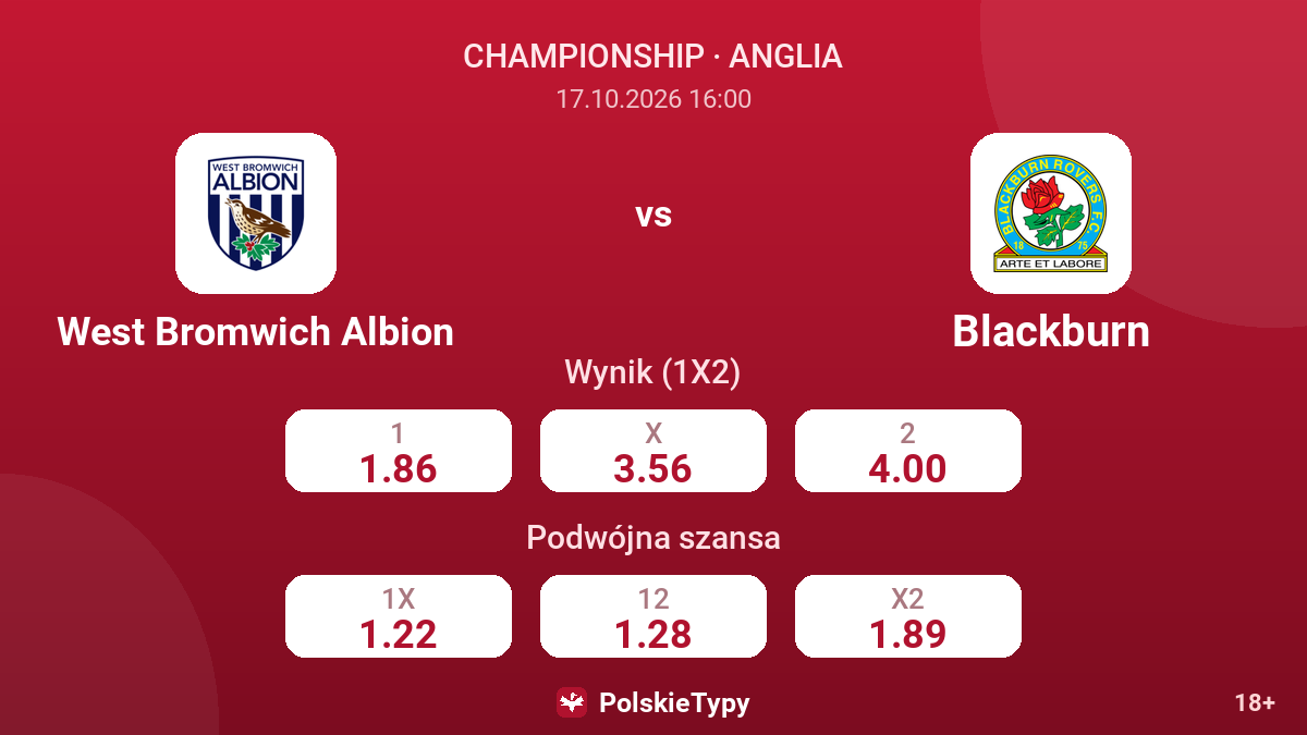West Bromwich Albion - Blackburn — kursy