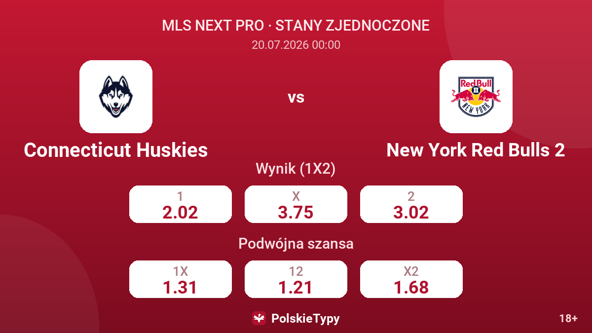 Connecticut Huskies - New York Red Bulls 2 — kursy