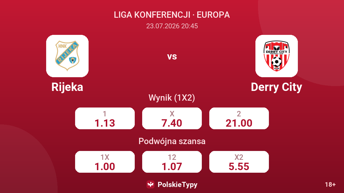 Rijeka - Derry City — kursy