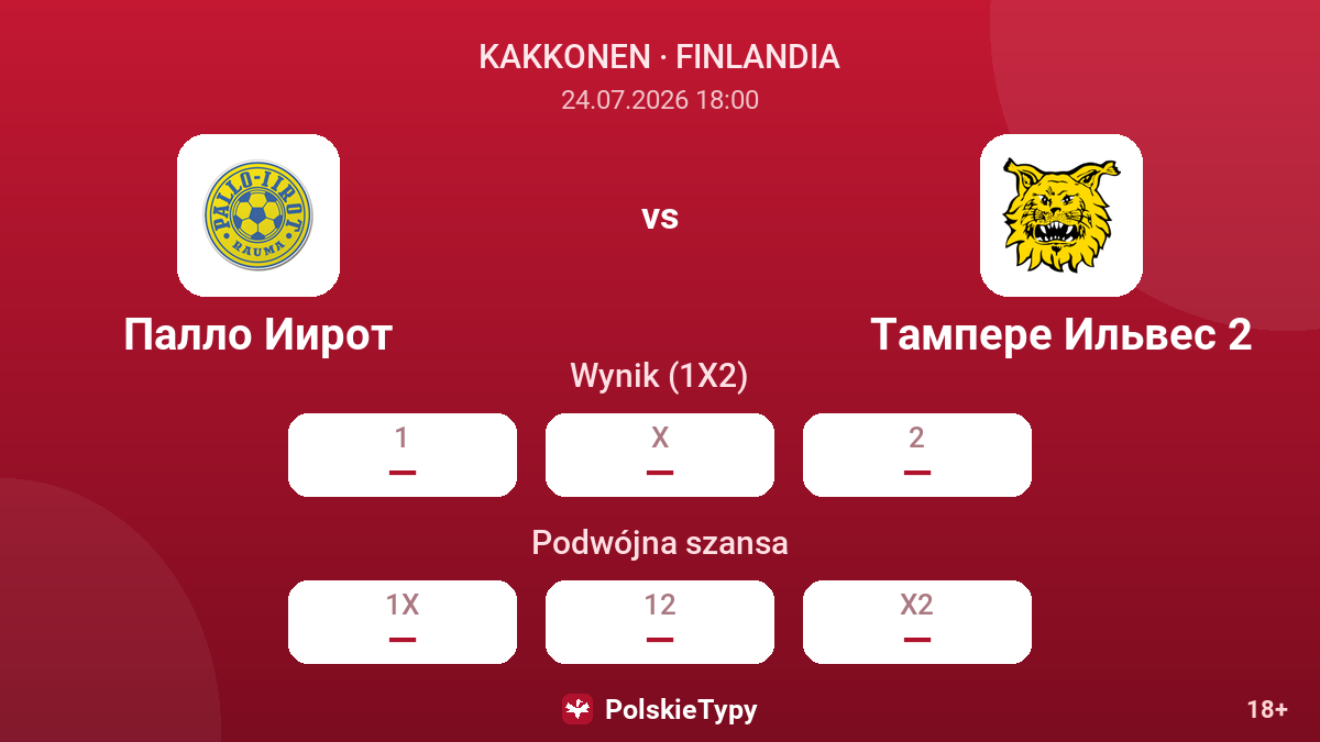 Pallo-Iirot - Tampere Ilves 2 — kursy