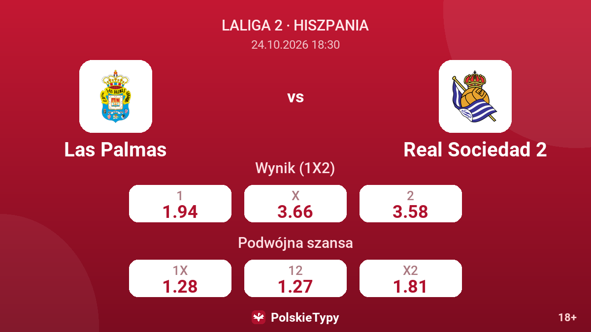 Las Palmas - Real Sociedad 2 — kursy