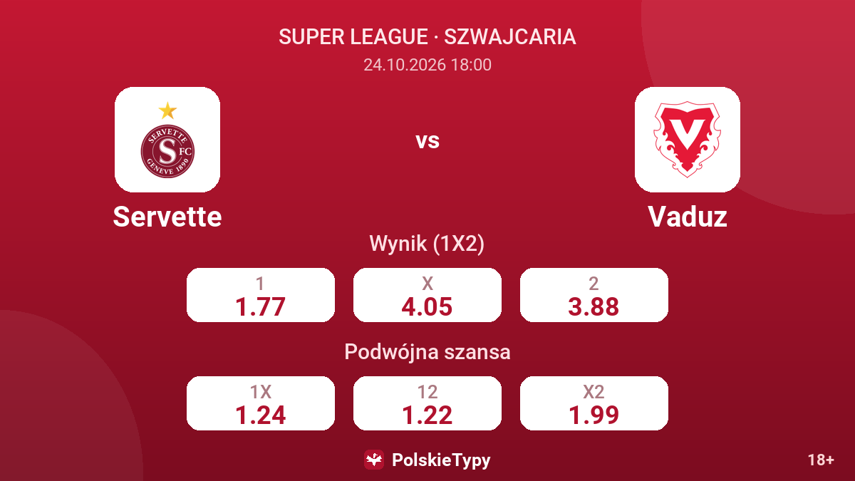 Servette - Vaduz — kursy