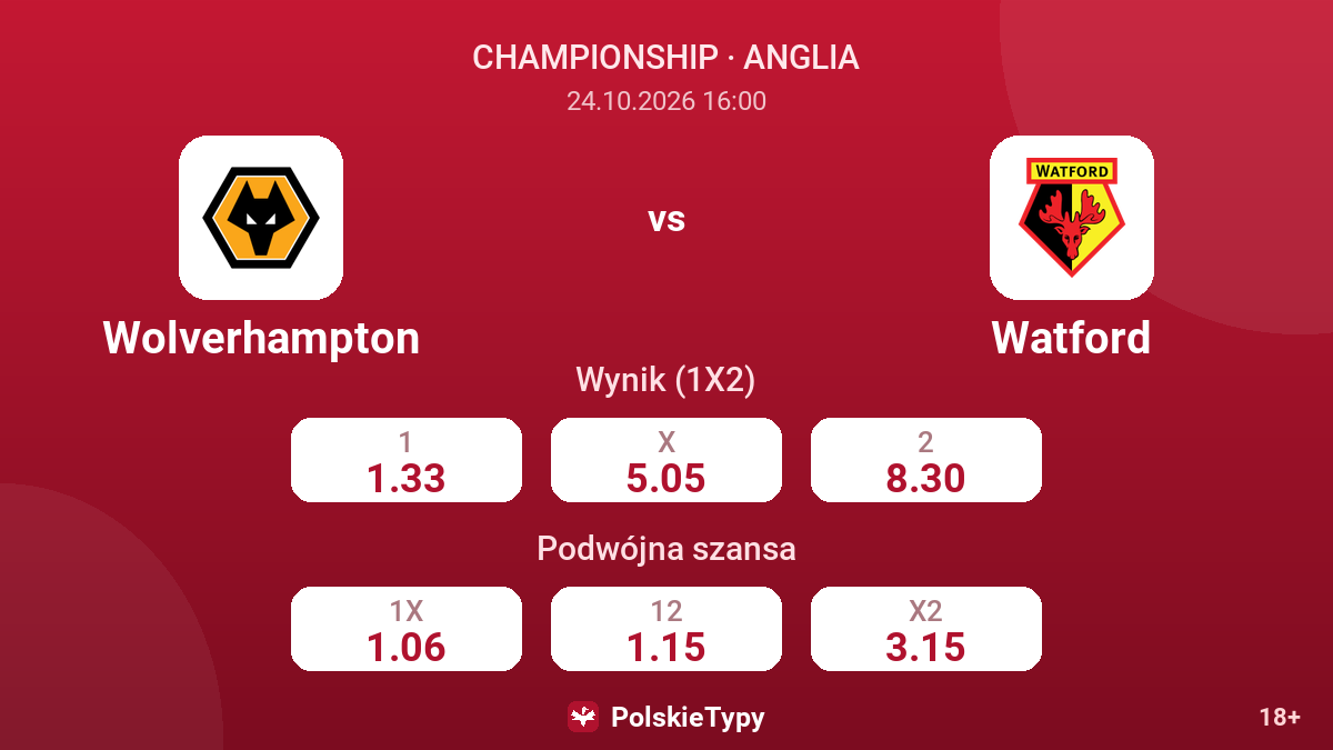 Wolverhampton - Watford — kursy