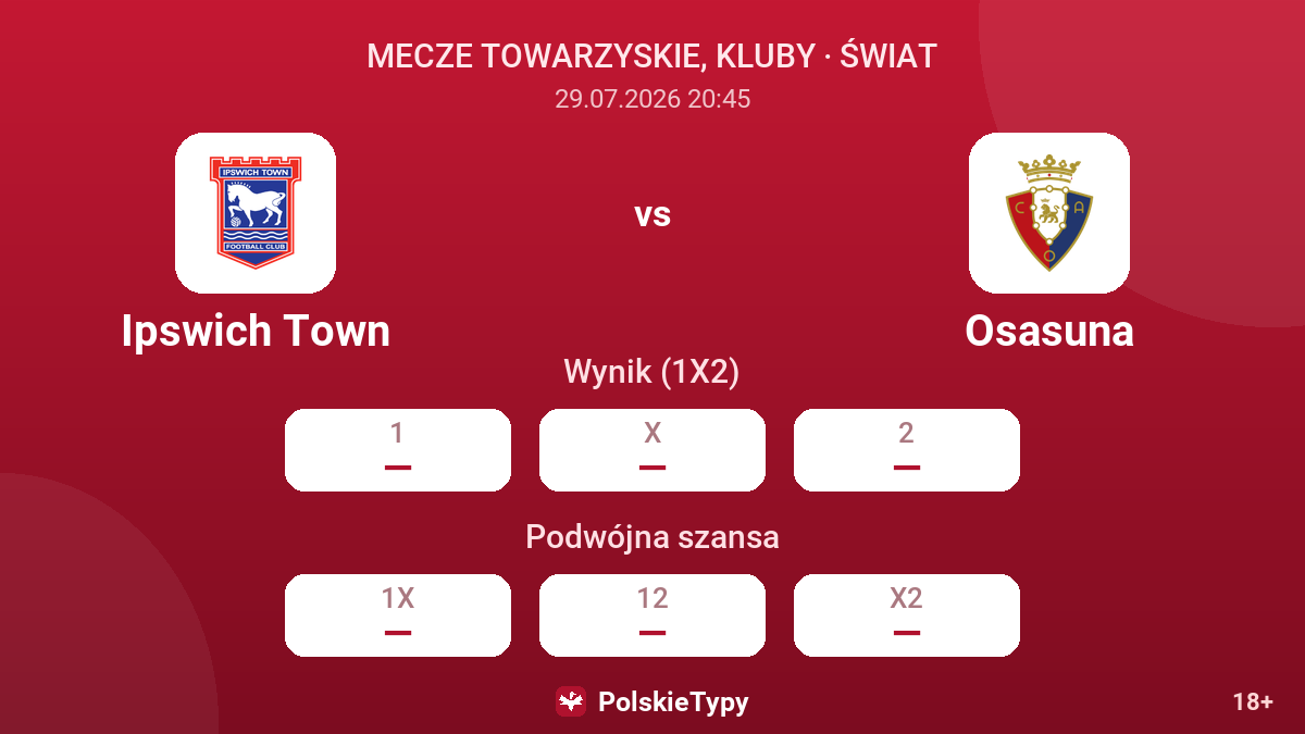 Ipswich Town - Osasuna — kursy