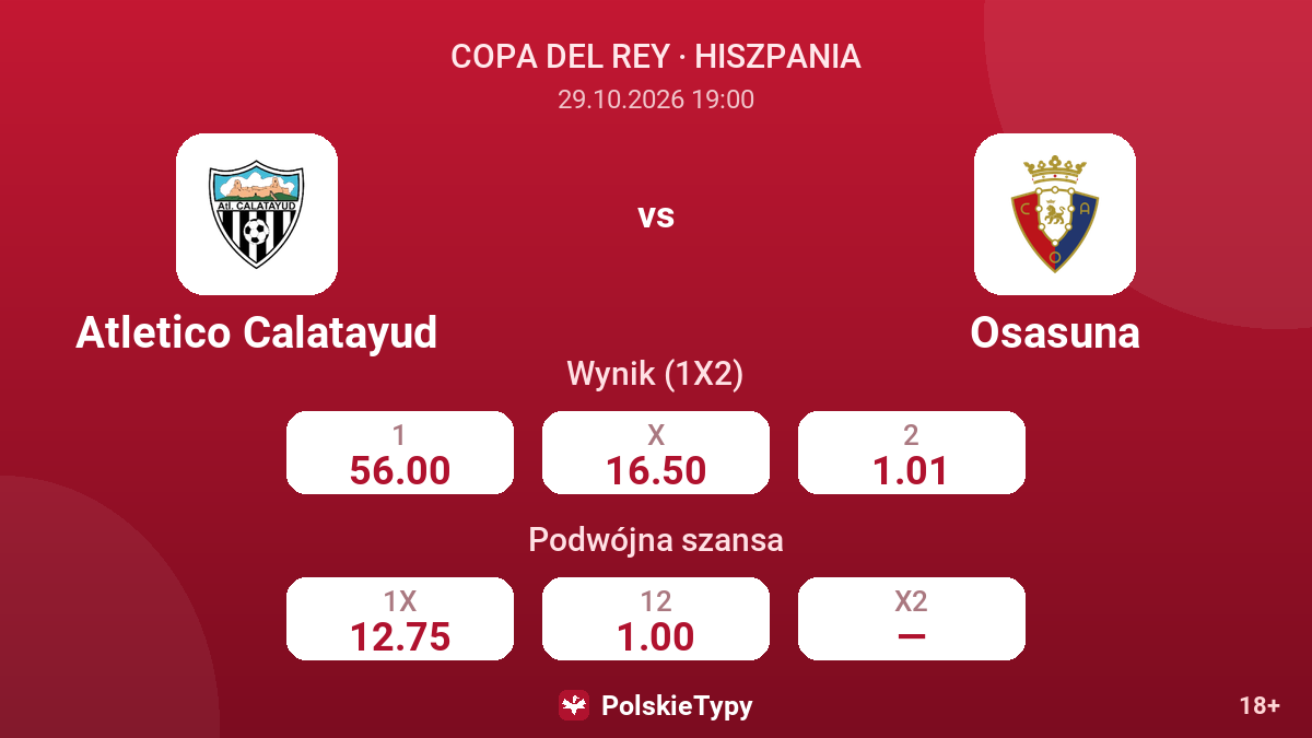 Atletico Calatayud - Osasuna — kursy