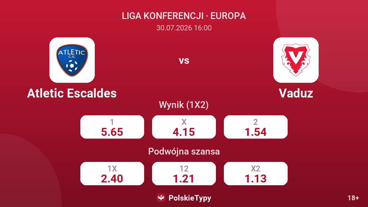 Atletic Escaldes - Vaduz — kursy