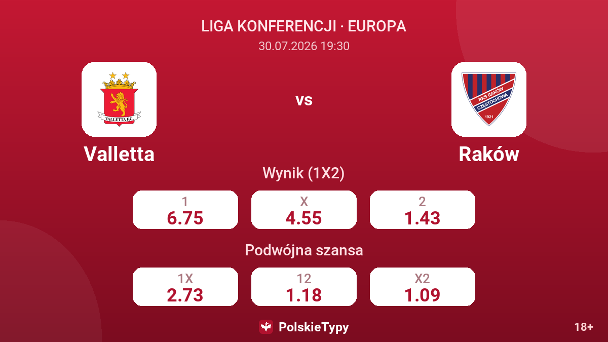 Valletta - Raków — kursy