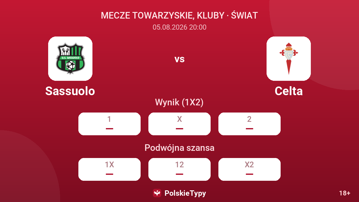 Sassuolo - Celta — kursy
